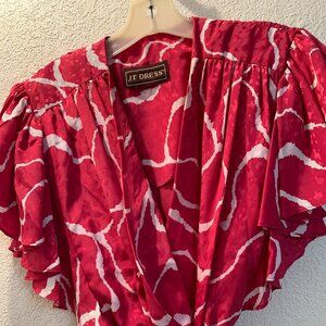 Vintage 80s JT Dress jumpsuit pink and white with matching wrap belt size 12